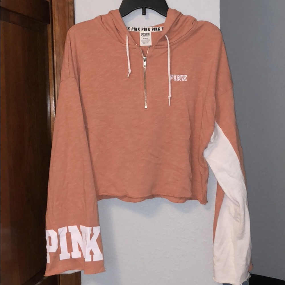 💞PINK cropped half-zip hoodie💞